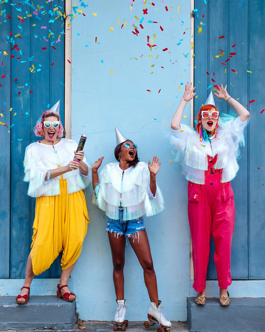 Fringe Co Iridescent Totally Tinsel Jacket Totally Tinsel Collection 1 Fringe Co Iridescent Totally Tinsel Jacket Totally Tinsel Collection