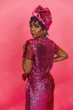 Fringe Co Red And Pink High Waisted Sequin Pant