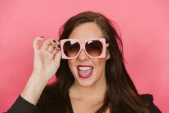 Fringe Co Light Pink Square Sunglasses Shop Spring Sparkles