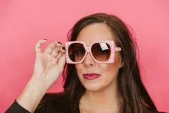 Fringe Co Light Pink Square Sunglasses Shop Spring Sparkles