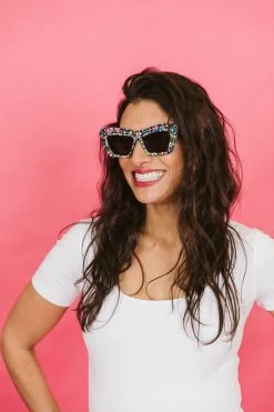 fringe co shop 21 Fringe Co Multicolored Rhinestone Cat Eye Sunglasses Shop Spring Sparkles