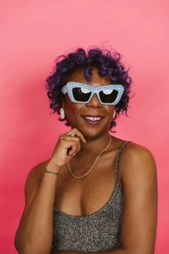 Fringe Co Shop Spring Sparkles Blue Rhinestone Cat Eye Sunglasses