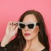 Fringe Co Shop Spring Sparkles Silver Rhinestone Cat Eye Sunglasses