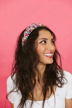 fringe co shop 33 Fringe Co Pink Multicolored Stone Headband Shop Spring Sparkles