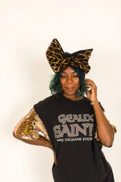 Fringe Co Black And Gold Sequin Diamond Party Wrap