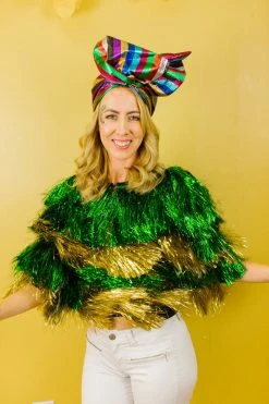 Fringe Co Rainbow Metallic Stripe Headwrap Party Wraps