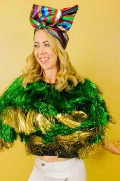 Fringe Co Rainbow Metallic Stripe Headwrap Party Wraps