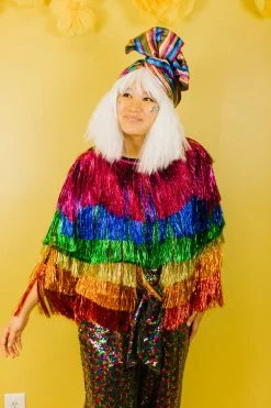 Fringe Co Rainbow Metallic Stripe Party Wrap