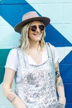 Fringe Co Silver Sequin Party Jumpsuit