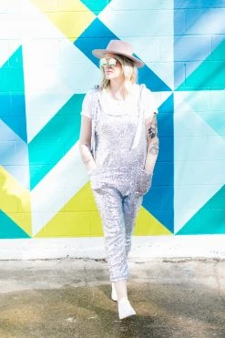 Fringe Co Silver Sequin Party Jumpsuit