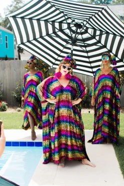 Fringe Co Rainbow Stripe Sequin Short Caftan Caftan Club Collection 40 Fringe Co Rainbow Stripe Sequin Short Caftan Caftan Club Collection