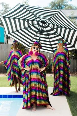 Fringe Co Rainbow Stripe Sequin Short Caftan Caftan Club Collection 27 Fringe Co Rainbow Stripe Sequin Short Caftan Caftan Club Collection