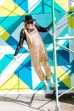 Fringe Co Gold Sequin Party Jumpsuit