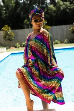 Fringe Co Rainbow Stripe Sequin Short Caftan Caftan Club Collection 31 Fringe Co Rainbow Stripe Sequin Short Caftan Caftan Club Collection
