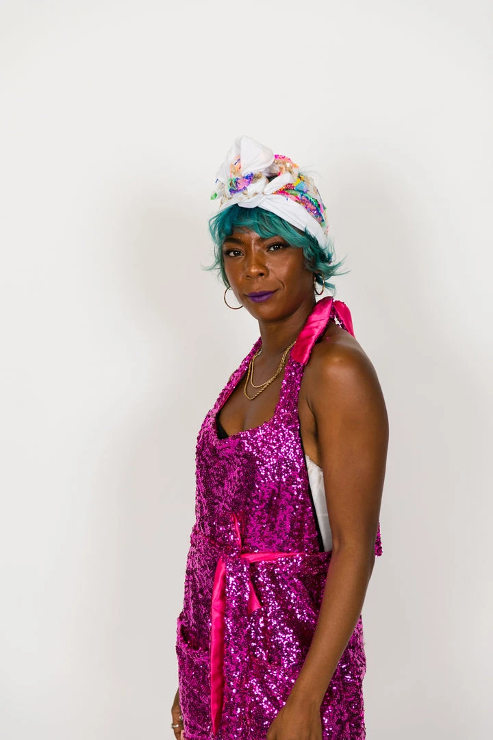 Fringe Co Sequin Collection Bright Pink Sequin Party Jumpsuit 4 Fringe Co Sequin Collection Bright Pink Sequin Party Jumpsuit