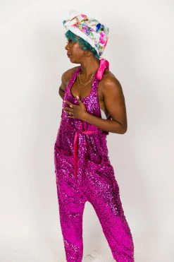 Fringe Co Sequin Collection Bright Pink Sequin Party Jumpsuit 17 Fringe Co Sequin Collection Bright Pink Sequin Party Jumpsuit
