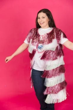 Fringe Co Shop Spring Sparkles The Pretty In Pink Pink And Iridescent Tinsel Duster