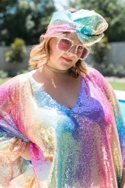 Fringe Co Rainbow Ombre Sequin Party Wrap