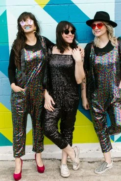 Fringe Co Sequin Collection Black Sequin Party Jumpsuit