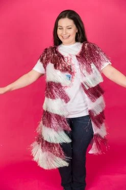 Fringe Co Shop Spring Sparkles The Pretty In Pink Pink And Iridescent Tinsel Duster