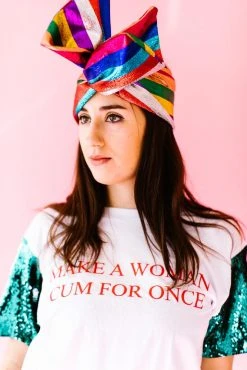 Fringe Co Rainbow Metallic Stripe Headwrap Party Wraps