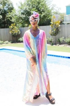 Fringe Co Rainbow Ombre Sequin Party Wrap