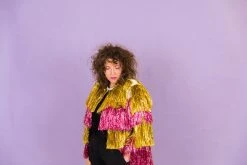 Fringe Co Totally Tinsel Collection Pink And Gold Totally Tinsel Jacket 16 Fringe Co Totally Tinsel Collection Pink And Gold Totally Tinsel Jacket
