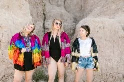 Fringe Co Totally Tinsel Collection The Rebel Rainbow Tinsel Fringe Jacket