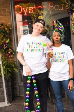 Fringe Co This Year It's Just A Tuesday Mardi Gras Party Tee