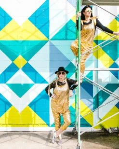 Fringe Co Gold Sequin Party Jumpsuit