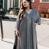 Fringe Co Caftan Club Collection Big Silver Holographic Dot Long Caftan