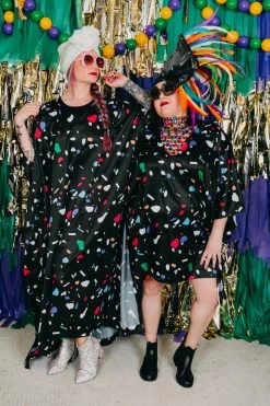 Fringe Co Black Confetti Short Caftan