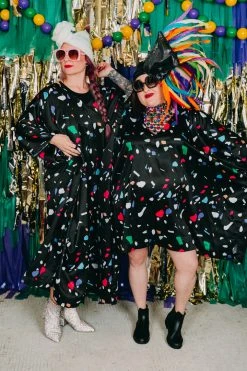 Fringe Co Black Confetti Short Caftan
