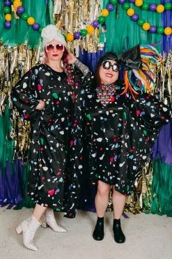Fringe Co Black Confetti Short Caftan