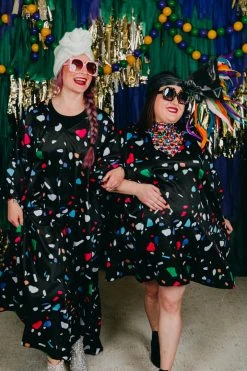 Fringe Co Black Confetti Short Caftan