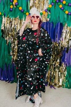 Fringe Co Black Confetti Long Caftan Caftan Club Collection