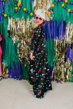 Fringe Co Black Confetti Long Caftan Caftan Club Collection