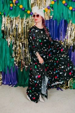 Fringe Co Black Confetti Long Caftan Caftan Club Collection