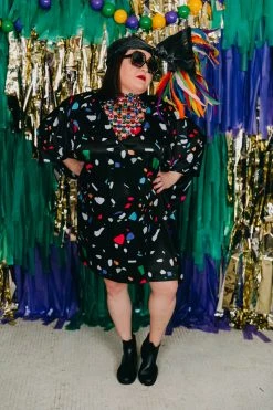 Fringe Co Black Confetti Short Caftan