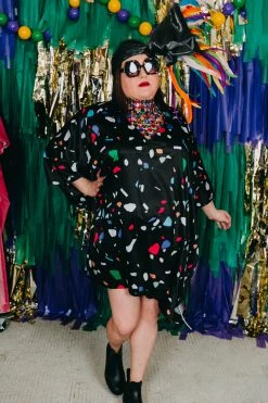 Fringe Co Black Confetti Short Caftan