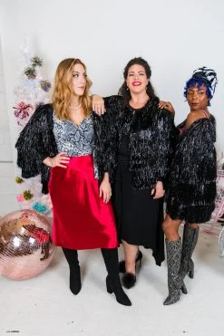 Fringe Co Totally Tinsel Collection Black Tinsel Fringe Jacket