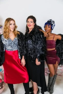 Fringe Co Totally Tinsel Collection Black Tinsel Fringe Jacket