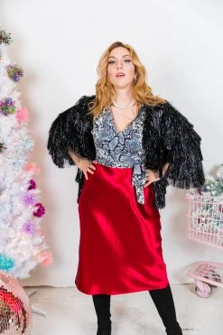 Fringe Co Totally Tinsel Collection Black Tinsel Fringe Jacket