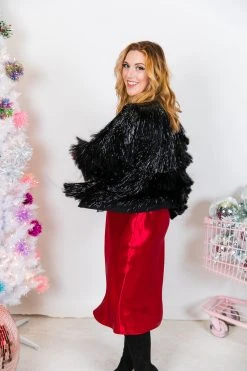 Fringe Co Totally Tinsel Collection Black Tinsel Fringe Jacket