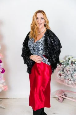 Fringe Co Totally Tinsel Collection Black Tinsel Fringe Jacket