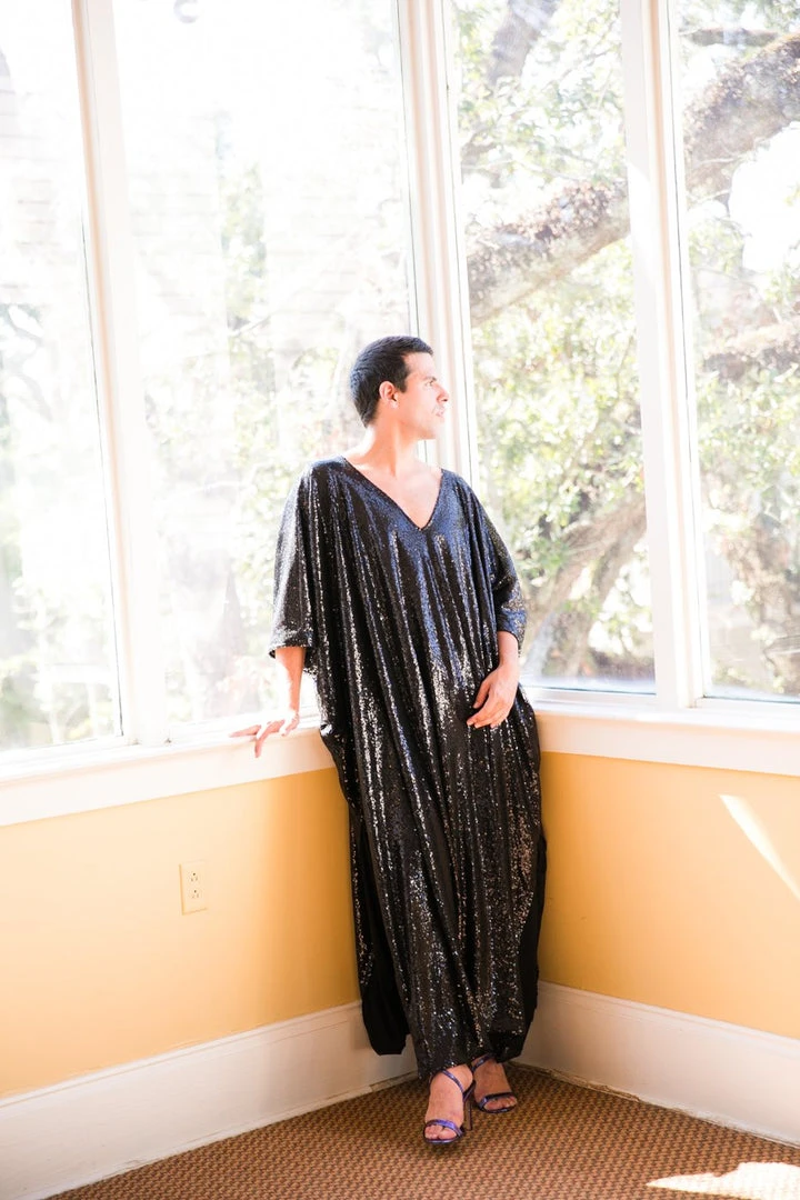 Fringe Co Caftan Club Collection Black Glitz Sequin Long Caftan 1 Fringe Co Caftan Club Collection Black Glitz Sequin Long Caftan