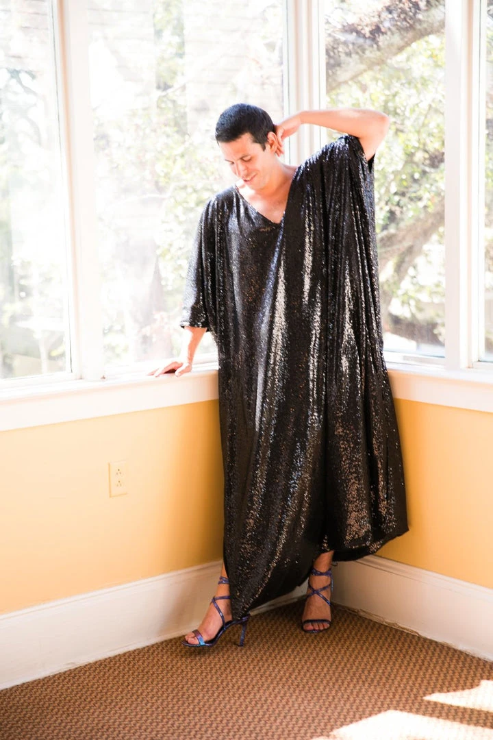 Fringe Co Caftan Club Collection Black Glitz Sequin Long Caftan 2 Fringe Co Caftan Club Collection Black Glitz Sequin Long Caftan