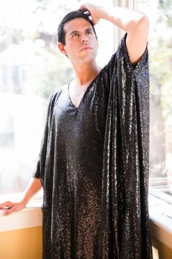 Fringe Co Caftan Club Collection Black Glitz Sequin Long Caftan 9 Fringe Co Caftan Club Collection Black Glitz Sequin Long Caftan