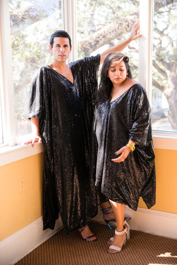 Fringe Co Caftan Club Collection Black Glitz Sequin Long Caftan 3 Fringe Co Caftan Club Collection Black Glitz Sequin Long Caftan