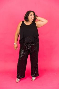 Fringe Co Sequin Collection Black High Waisted Sequin Party Pants 49 Fringe Co Sequin Collection Black High Waisted Sequin Party Pants
